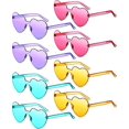 thumbnail image 1 of 8 Pairs Rimless Sunglasses Heart Shaped Frameless Glasses Trendy Transparent Candy Color Eyewear For Party Favor, 1 of 4