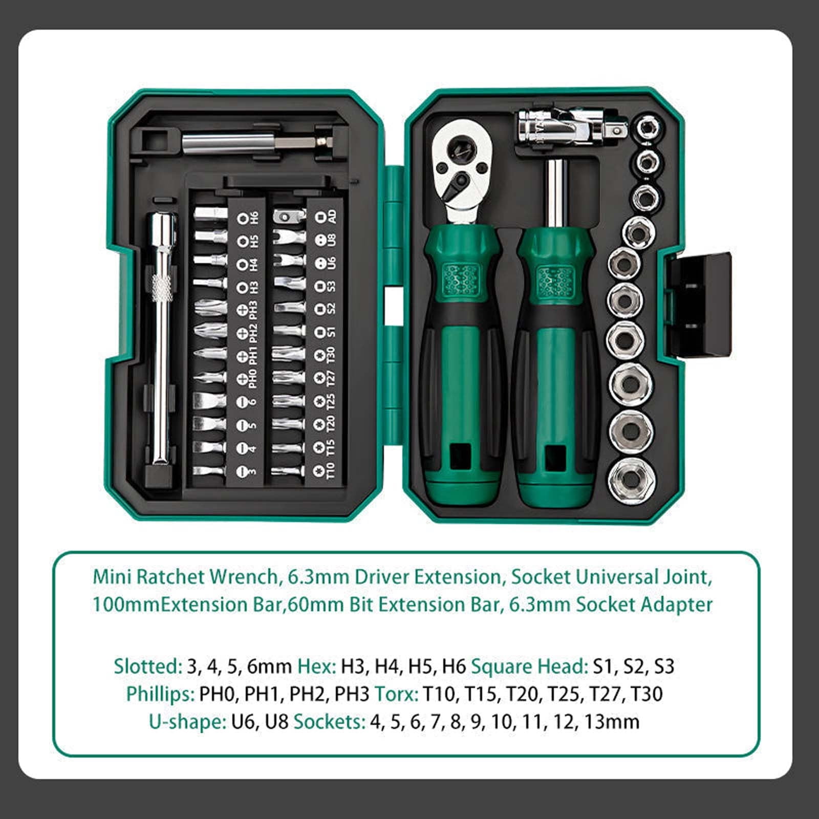 2026 New, Tools Portable And Multi-Functional 40 PCS Screwdriver Set Household Multi-function Tool Set With Ratchet Wrench