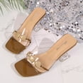 thumbnail image 4 of Xdegoge Womens Clear Heels Sandals Plus Size Open Toe Summer Beach Shoes Transparent Strap Dressy Slippers Strolling Walking Ladies Party Slides, 4 of 9