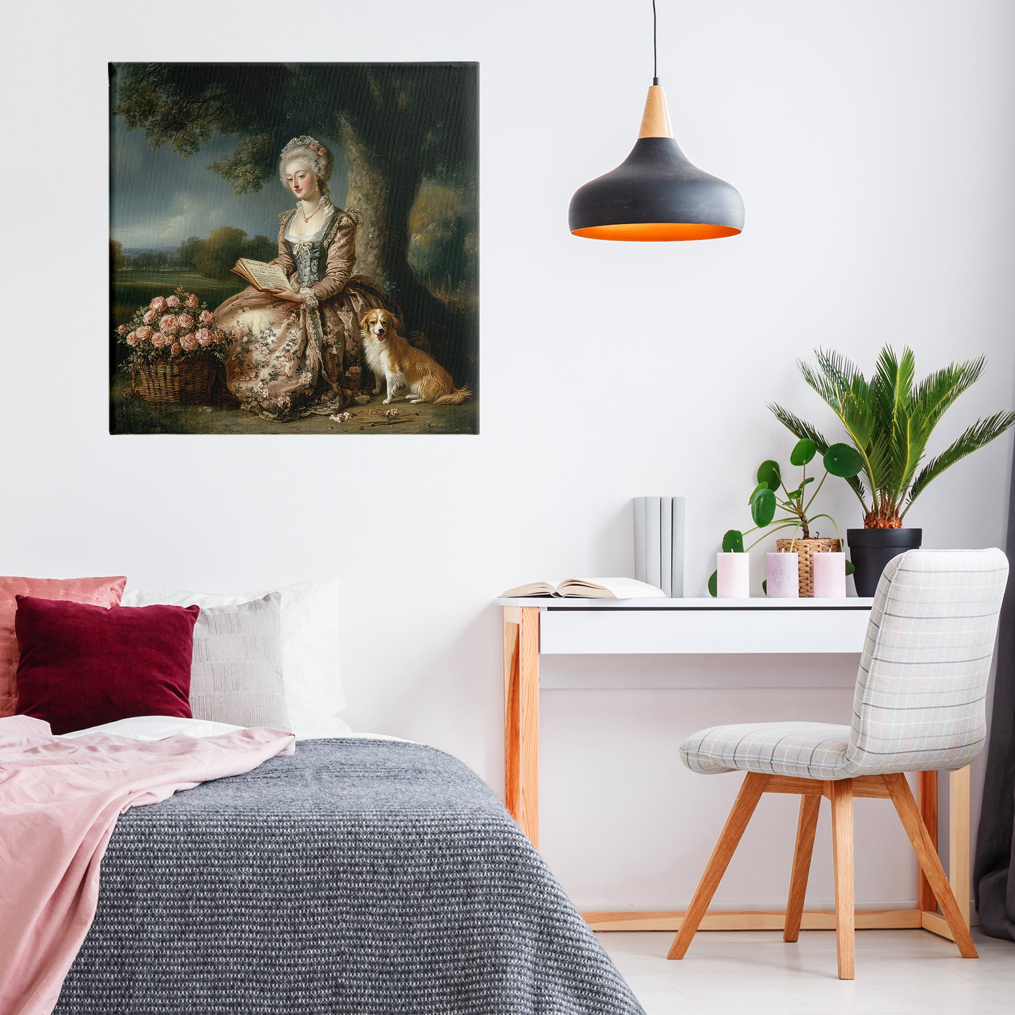 Stupell Industries Rococo Woman with Dog Canvas Wall Art, design by The Wands Want