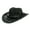 Black, variant on Women Straw Wide Brim Cowboy Hats, Western Cowgirl Hat for Holiday, Foldable Vacation Beach Sun Hat for Summer