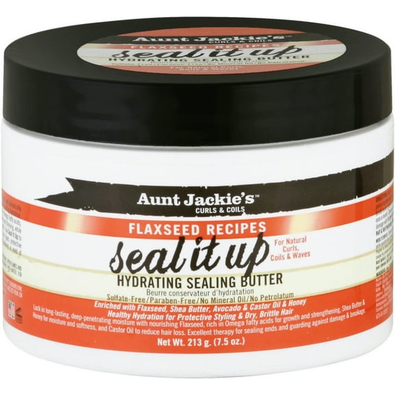 Aunt Jackie's Flaxseed Recipes Seal It Up Hydrating Sealing Butter 7.5 oz (Pack of 2)