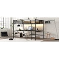 thumbnail image 4 of Metal Queen Loft Bed with Desk, Power Outlet and LED Lights, Space Saving Design with USB Charging, Noise Reduced, Black, Ships 2 Pkgs, 4 of 16