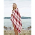 thumbnail image 2 of Red Checkered Beach Towels Oversized Super Absorbent, Red White Plaid Farmhouse Lightweight Bath Towel Quick Dry Sets For Bathroom/Pool/Rv Camping/Beach Play/Gym Room/Picnic 35"x70", 2 of 8