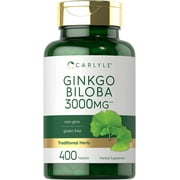 Ginkgo Biloba 3000mg | 400 Tablets | Vegetarian Supplement | by Carlyle