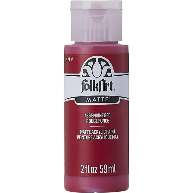 Folkart Matte Acrylic Craft Paint, 2 fl. oz., Engine Red