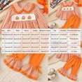 thumbnail image 4 of TOWED22 Toddler Girl Clothes Long Sleeve Outfits Ruffle Top with Waistband Ribbed Pant Set Fall Clothing for Kids Girls,Orange,18-24 M, 4 of 9