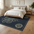 thumbnail image 3 of ODIKA 6'x9' Washable Area Rug Animals Octopus Tentacle Nautical Underwater Vintage Wave Navy Flowing Dynamic for Family Room, Living Mater Bedroom, Non-Slip, Easy Care, 3 of 7