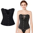 thumbnail image 1 of Women Lace Up Boned Sexy Plus Size Overbust Corset Bustier Top XXXL, 1 of 4