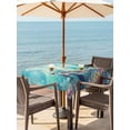 thumbnail image 4 of Square Outdoor Tablecloth with Umbrella Hole Ocean Turtle Outside Table Cloth Waterproof Patio Table Cover Coastal Coral Colorful Coral Watercoloor Zipper Tablecloths for Picnic Camping 54x54 Inch, 4 of 8