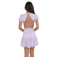 thumbnail image 3 of nvzhuang Women Lace Dresses, Short Sleeve Square Neck Casual Party Spring Summer A-Lined Dress, 3 of 7