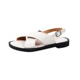 thumbnail image 2 of AXXD Women White Sandals Clearance Summer Ladies Shoes Flat Heel Open Toe Sandals Casual Sandals, 2 of 4