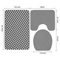 thumbnail image 3 of Black White Triangle Checkered Pattern Bathroom Rugs Sets 3 Piece,Toilet Cover Set,Absorbent Non Slip Bathroom Mats Sets with U-Shaped Contour Rug Toilet Rug Set, 3 of 5