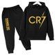 thumbnail image 3 of Conjunto de 2 piezas de sudadera y pantalones CR7 de ídolo de fútbol de primavera y otoño para niños, adecuado para deportes, ocio, moda, chándales para niños y niñas, 3 of 5