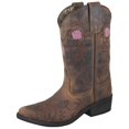 thumbnail image 1 of Smoky Mountain Girl's Rosette Brown Oil Distress Cowboy Boots 3771, 1 of 2