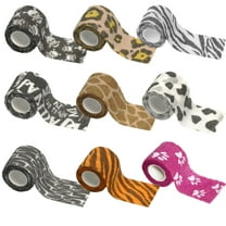 9 Pack 2 Inch x 5 Yards Self Adhesive Bandage Breathable Cohesive Bandage Wrap Rolls Elastic Self-Adherent Tape for Stretch Athletic, Sports, Wrist, Ankle，Style 25