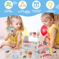 thumbnail image 3 of Wooden Ice Cream Counter Playset for Kids, Toddler Girl Toys Kitchen Playset Pretend Play Gifts for 3 4 5 6 Year Old Girl or Boy, Play Food Scoop and Serve, Play Kitchen Sets for Kids Ages 4-8, 3 of 7