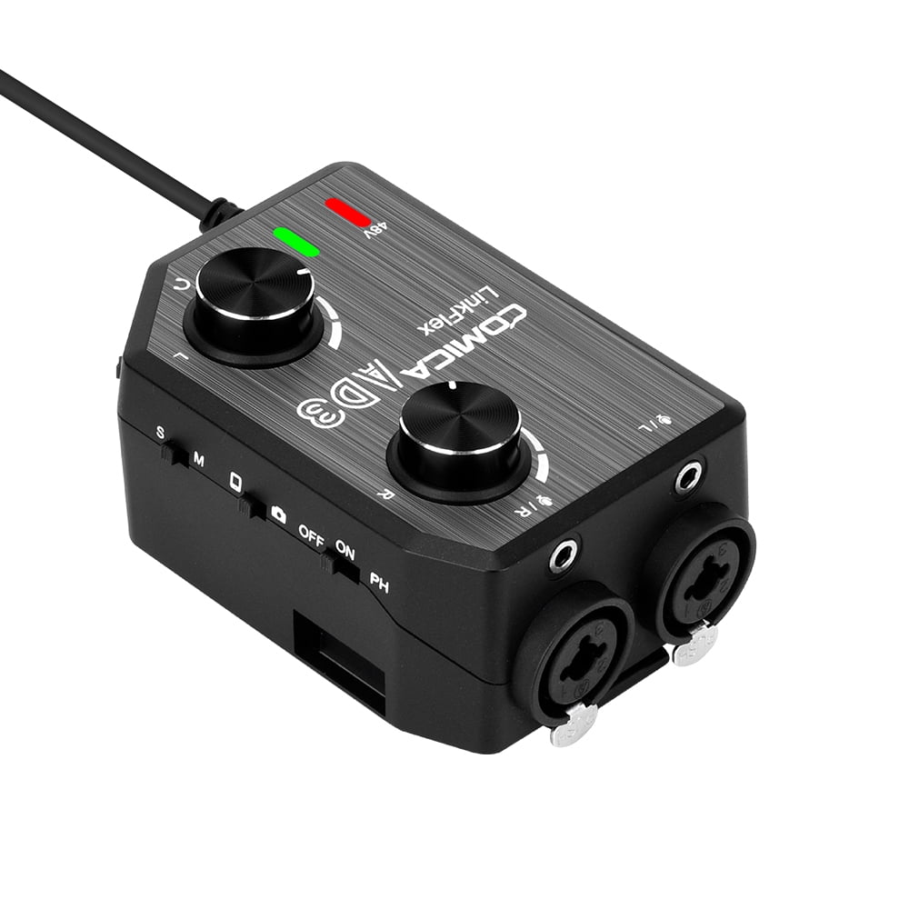 COMICA CoMica LINKFLEX AD3 Audio Preamp Mixer Two-channels Interface XLR 3.5mm 6.35mm-3.5mm Adapter for DSLR Cameras Smartphones