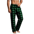 thumbnail image 2 of Maean Men's Pajama Pants Plaid Straight Leg Loose Elastic Waist Lounge Bottom Loungewear with Pockets, 2 of 7