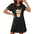 thumbnail image 4 of Tnhcen Cool Halloween Sleepwear Plus Size Cartoon Print Short Sleeve Dress Round Neck Soft Polyester Spandex S-2XL for Warm Season Parties, 4 of 5