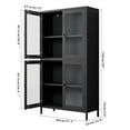 thumbnail image 4 of SESSLIFE 59” Classic Metal Storage Cabinet with Tempered Glass Doors and Adjustable Shelves, Freestanding Display Bookcase for Home Office, Living Room, Kitchen, Bedroom, 4 of 7