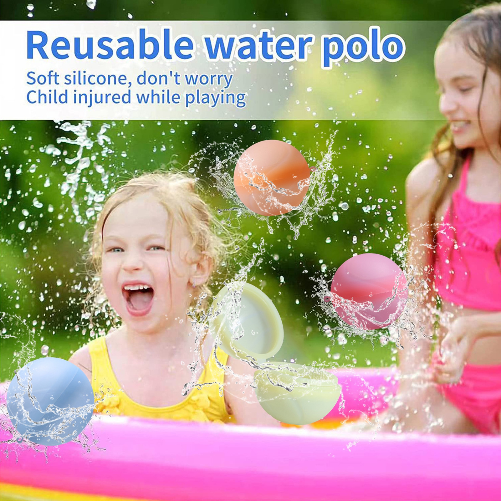 6Pack Reusable Water Fight Balls Innovative AntiBreakage Design with
