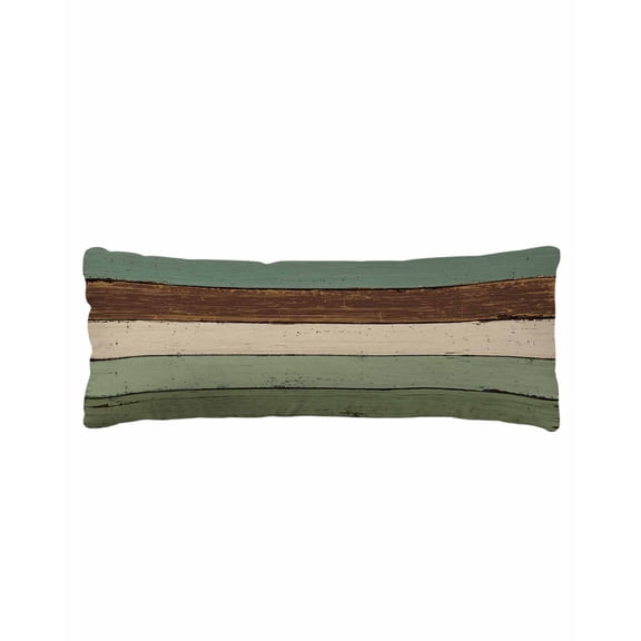 Green Brown Body Pillow Cover 20 x 54 Inch Decorative Pillow Cover Country Wood Grain Abstract Stripe Lumbar Pillowcase Seasonal Rectangle Cushion Case for Couch Sofa Bed Living Room