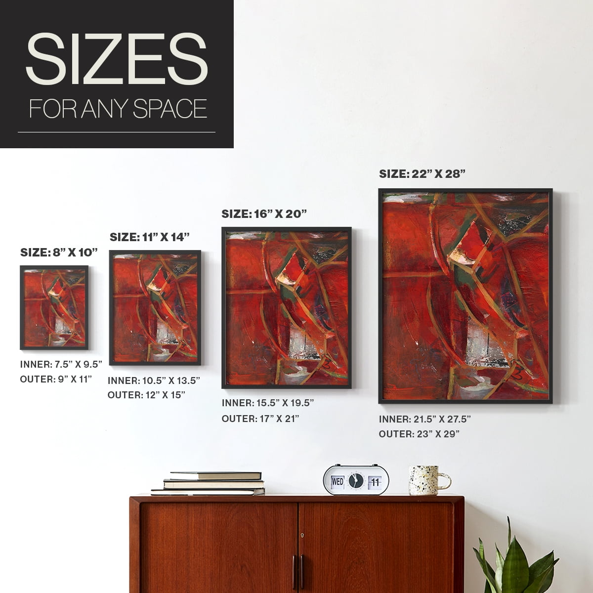 City Life II Framed Print in Black Solid Wood Framed Print No Nail Hanging