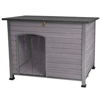 Aivituvin Indoor Outdoor Dog House,Anti-Chewing Iron Frame Dog Kennel,Wood Warm Pets Home,Weatherproof Outside Shelter