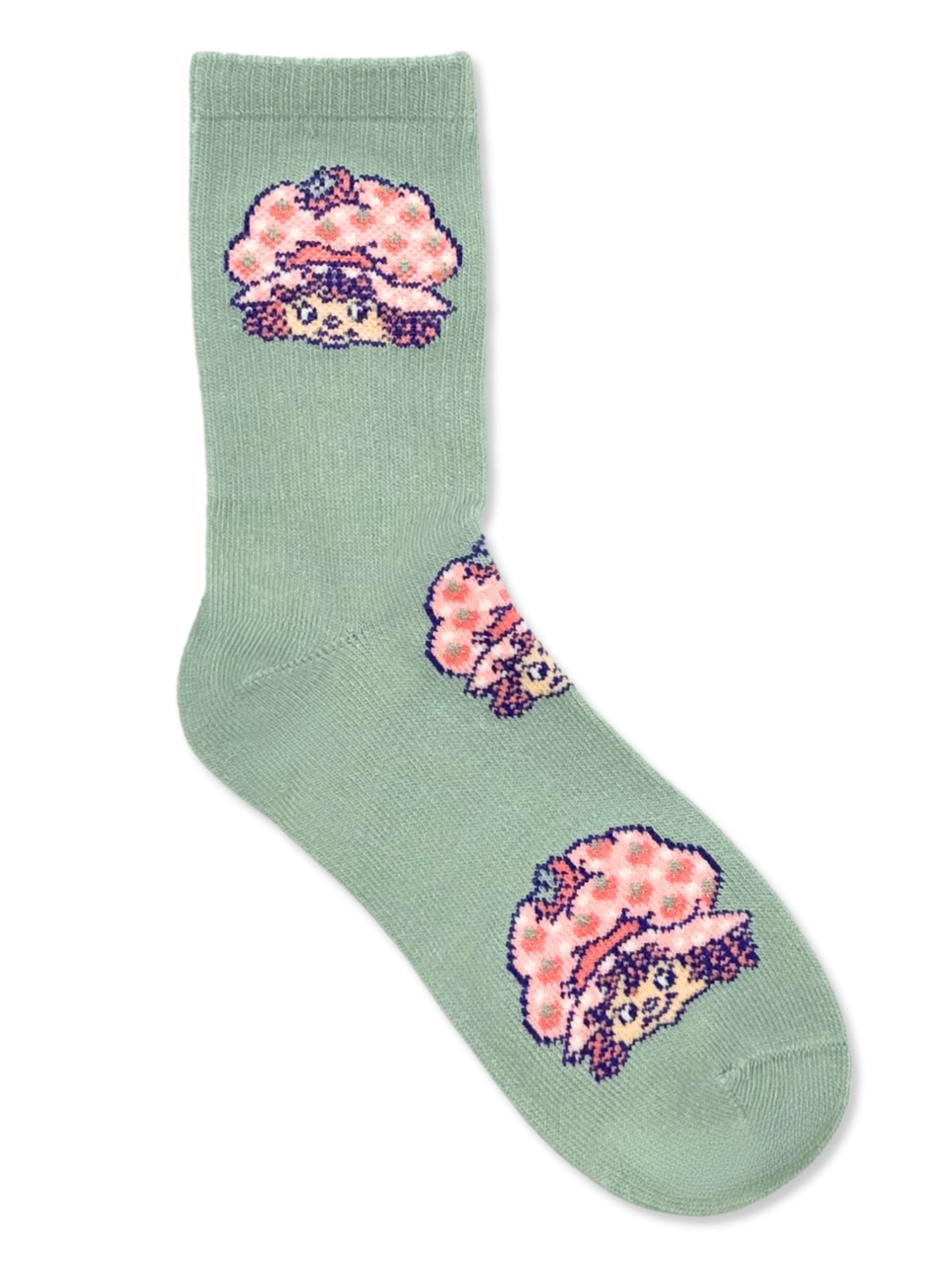 Strawberry Shortcake Girls Mid-Crew Socks, 3-Pack, Sizes S/M-M/L