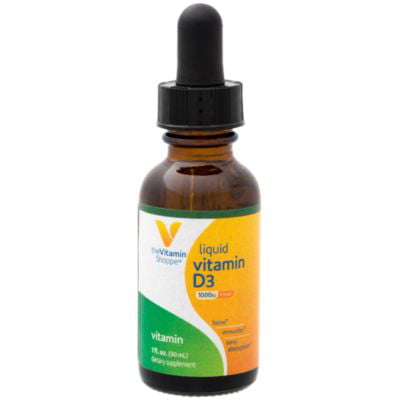 Vitamin Liquid D3 1000iu Supports Bone Immune Health Aids In Healthy Cell Growth Calcium Absorption Citrus Flavor 1 Fluid Ounce By The Vitamin
