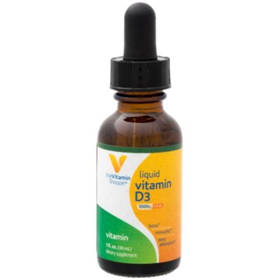 Vitamin Liquid D3 1000IU, Supports Bone  Immune Health, Aids in Healthy Cell Growth  Calcium Absorption, Citrus Flavor, 1 Fluid Ounce  by The Vitamin