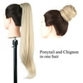 thumbnail image 5 of Soowee - Extensión de cabello sintético con cola de caballo larga en capas, cola de caballo rubia, coletas flexibles, postizos, 5 of 5