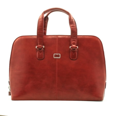 Tony Perotti Brown Bag - Tony Perotti Classic Zip-Around Womens Leather Laptop Bag