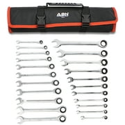 ABN Ratchet Wrench Sets Metric and Standard - 22p Combo Ratcheting Open Wrenches