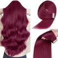 thumbnail image 1 of Extensiones de cabello YDDM Burgundy con cinta adhesiva de 45 cm en 100% cabello humano Remy, 1 of 7