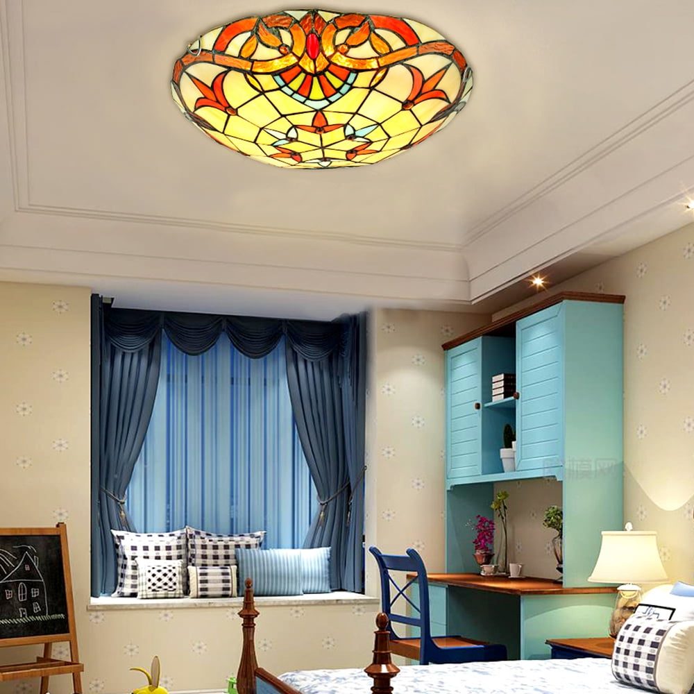 Glass Ceiling Light with E27 Bulb Holder, Bowl-Shaped Modern Ceiling Lamp for Home, Office, and Indoor Spaces