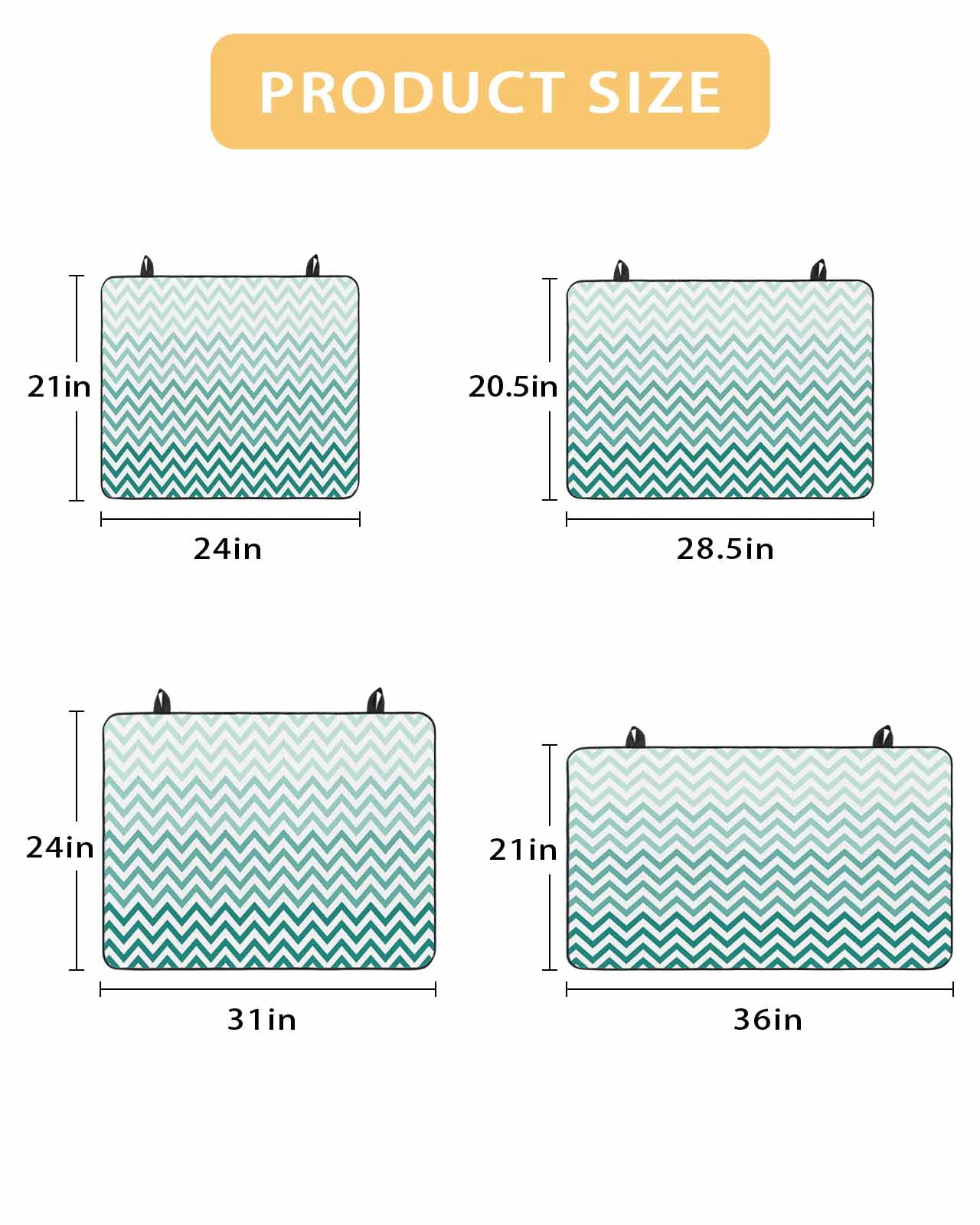 nqOlkjepod Large Induction Cooktop Protector Mat 24"x21", Teal Chevron Stove Top Covers for Electric Stove, Ombre Geometric Ocean Wave V-shaped Stove Burner Cover Mats, Glass Top Stove Cover
