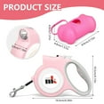 thumbnail image 6 of Retractable Dog Leash with LED Light 5m Extendable Dog Lead for Small Medium Puppis up to 25kgs, One-Hand Brake & Lock System, Ergonomic Handle - Pink, 6 of 7
