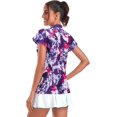 thumbnail image 2 of AIR-Women's Golf Polo Shirts Zip Up Ruffles Short Sleeve Workout Tops Quick Dry, 2 of 4