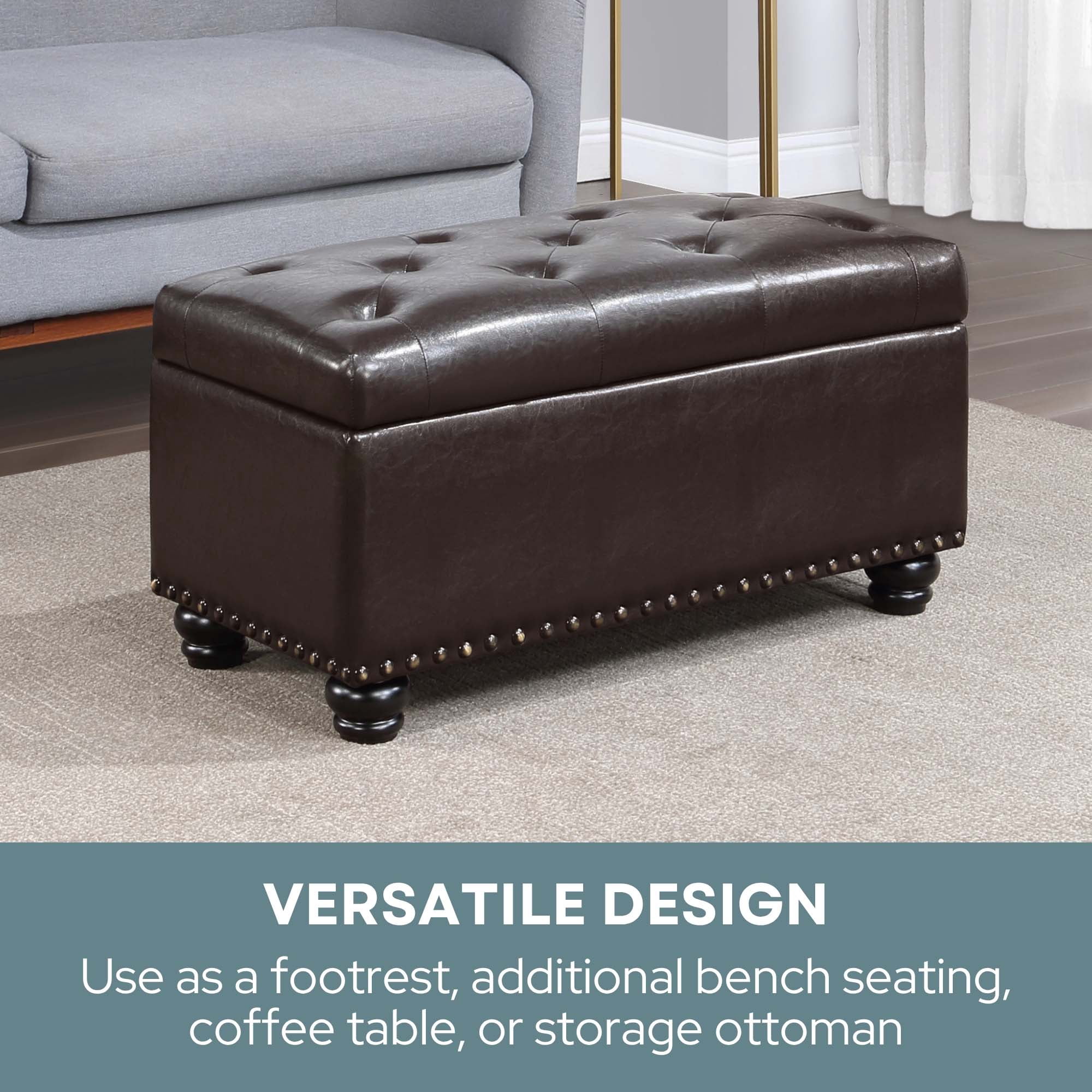 Convenience Concepts Designs4Comfort 7th Avenue Storage Ottoman Bench