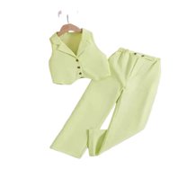 XBASW Toddler Kids Girls Summer Sleeveless Button Front Vest and Pants Suit Two Piece Outfit for 7-11T