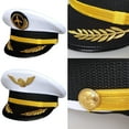 thumbnail image 2 of Pilot Hat Uniform Captain Hat for Captain Party Costume Masquerades Captain Hat for Party, 2 of 6