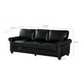 thumbnail image 4 of Classic Faux Leather Sofa, 3 Seaters Upholstered Couch with Nailhead Trim and Removable Cushions for Living Room Office Apartment, 4 of 11