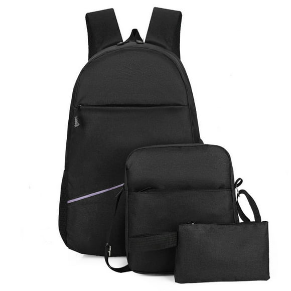 TravelPro 3-Piece Versatile Luggage Set: Black Fabric Backpack Fits 15.6/17 Inch Laptops, Shoulder Bag & Handbag for Business Trips, Multiple Color Options Available (Red/Blue/Grey)