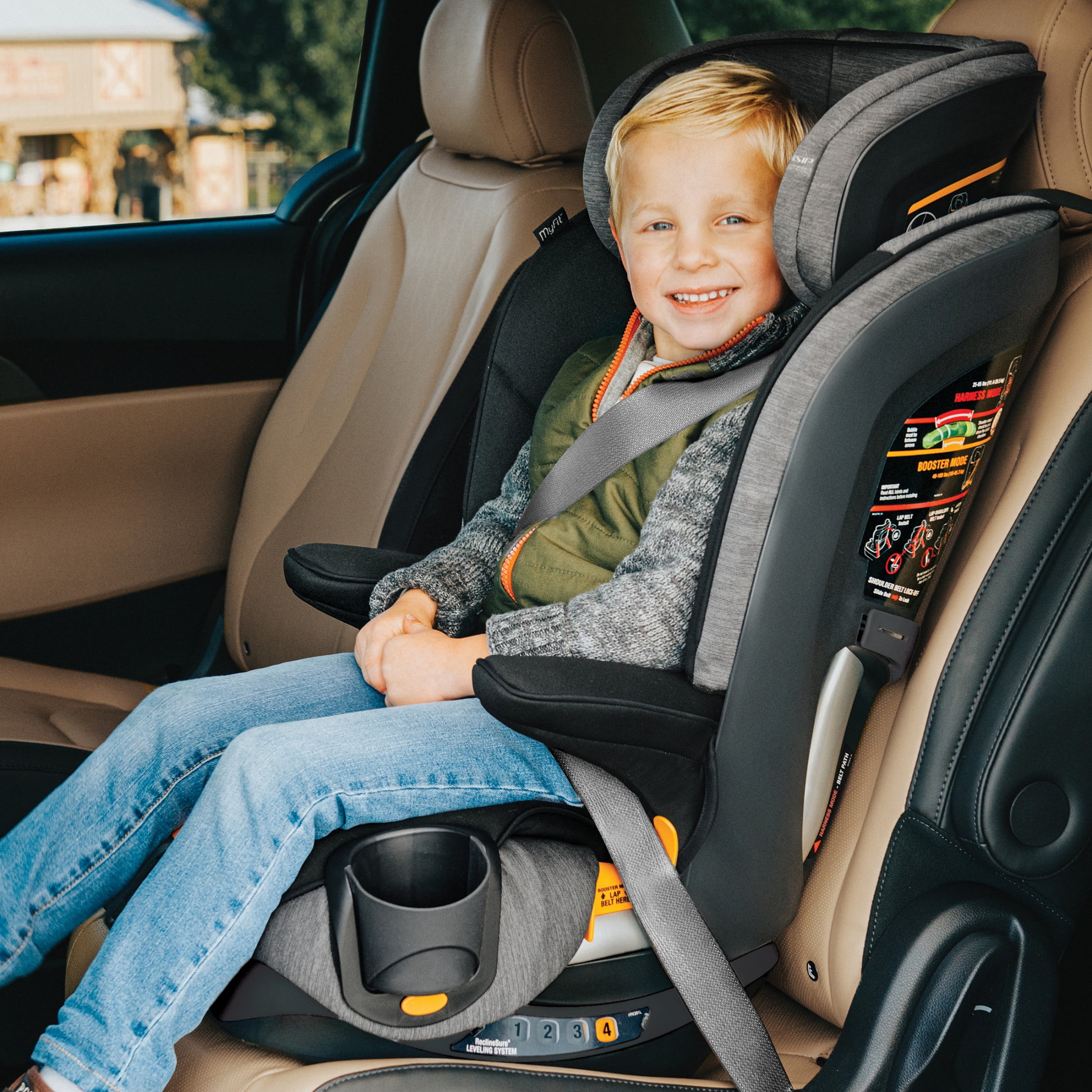Chicco MyFit® 2-in-1 Forward-Facing Harness Booster Car Seat for Toddlers, 5-Point Harness, Belt-Positioning Booster - Haven (Purple), New