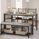 thumbnail image 1 of Dining mesa set para 4 - kitchen mesa con 2 sillas y almacenamiento bench, 47.2 - pulgada rectangular mesa con wine rack, perfect para small space apartments (rustic gray), 1 of 8