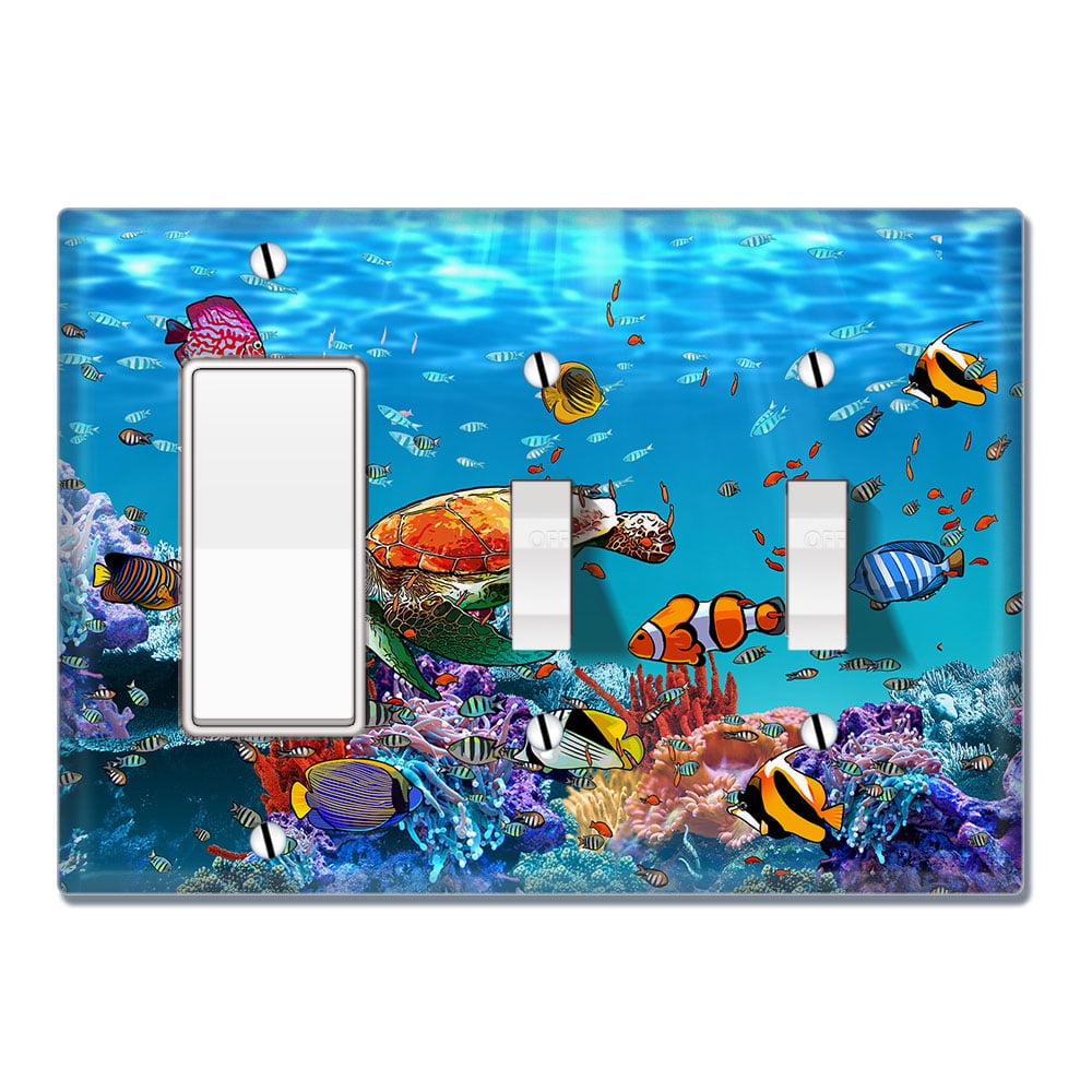 Wirester Triple 1 Gang Decorator Light Switch And 2 Gang Toggle Wall Plate Switch Plate Cover Full Tropical Sea Coral Walmart Com Walmart Com