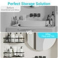 thumbnail image 5 of Corner Shower Caddy, ZUEXT Adhesive Shower Shelves No Drilling with Soap Dish Holder,Stainless Steel Bathroom Storage Organizers with Built-in Hooks, Shower Shelves for Bathroom, Kitchen, 5 of 8