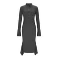 thumbnail image 4 of Mifsaly Midi Sweater Dress for Women Stand Collar Button Down Business Dresses Knit Long Sleeve Oversized Spring Winter Outfits 2026 Fashion Officewear XXL, 4 of 9